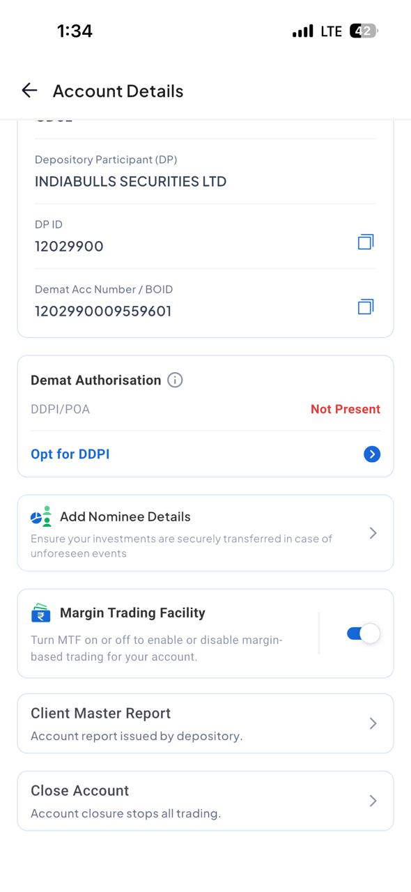 Account closure screenshot