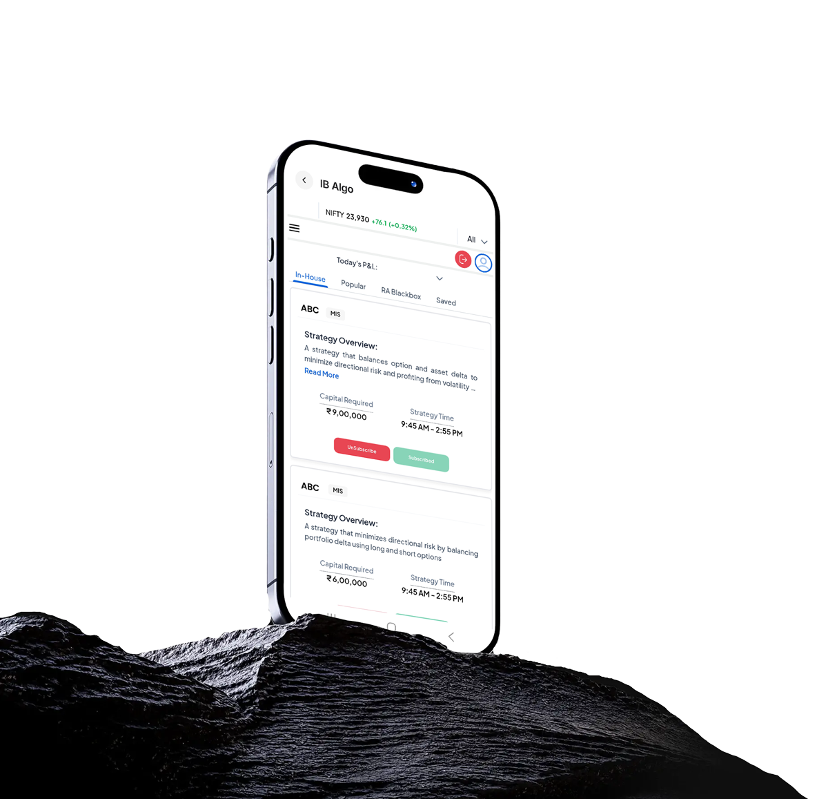 Trading App Mockup